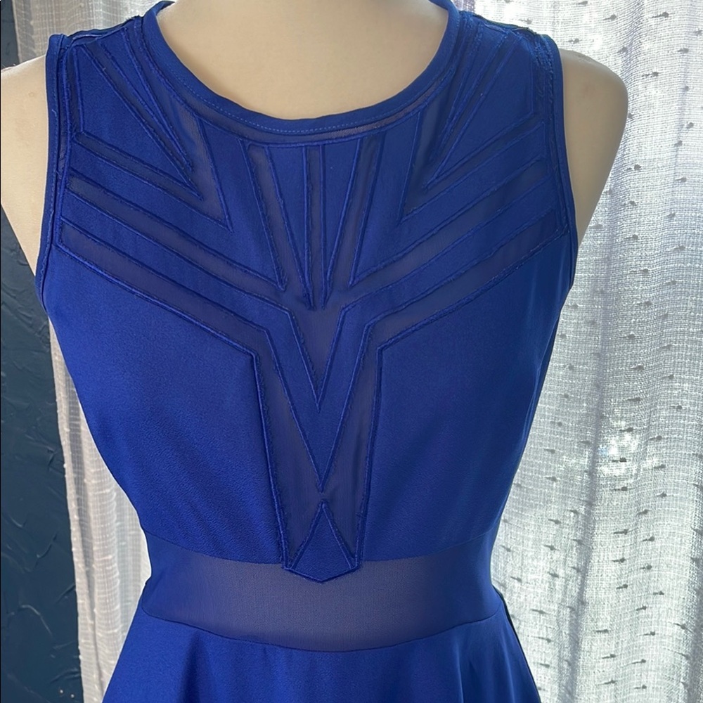 Chic Blue Mini Dress - Picture 3 of 5